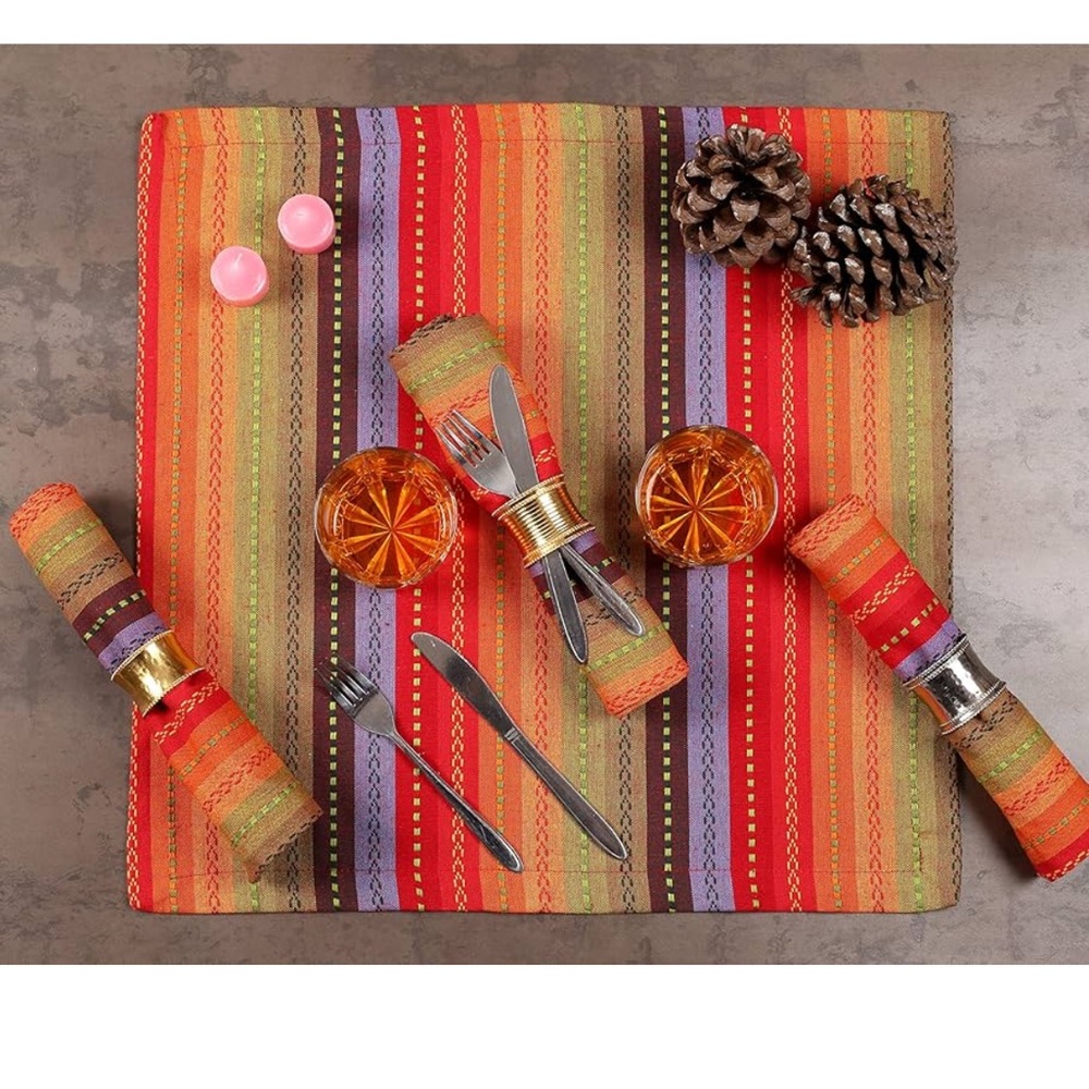 NEW Ramanta Home striped fabric napkins